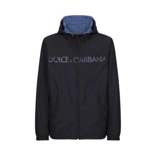 Dolce & Gabbana Reversibel Logo Print Parka Blue, Herr
