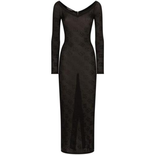Dolce & Gabbana Stunning Maxiklänning med V-ringning och Bakre Slits B...