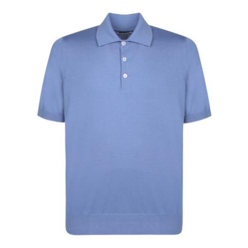 Brunello Cucinelli Polo T-shirt med kontrasterande kanter Blue, Herr