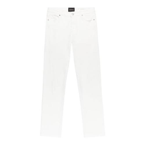 Kiton Vita Stretch Jeans i Vit Denim White, Dam