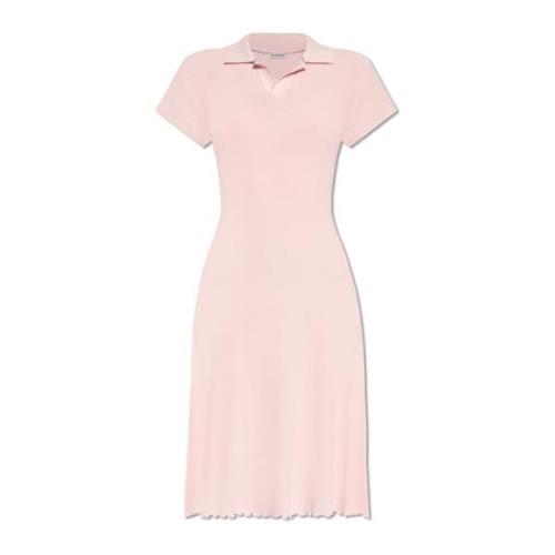 Burberry Räfflad klänning med krage Pink, Dam
