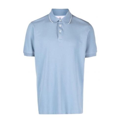 Brunello Cucinelli Polo Shirts Blue, Herr