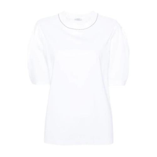 Peserico Pärlkantad T-shirt White, Dam