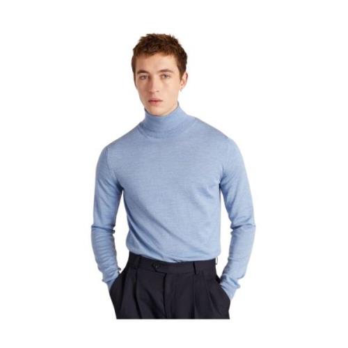 L'Exception Paris Ljusblå Merinoull Turtleneck Sweater Blue, Herr