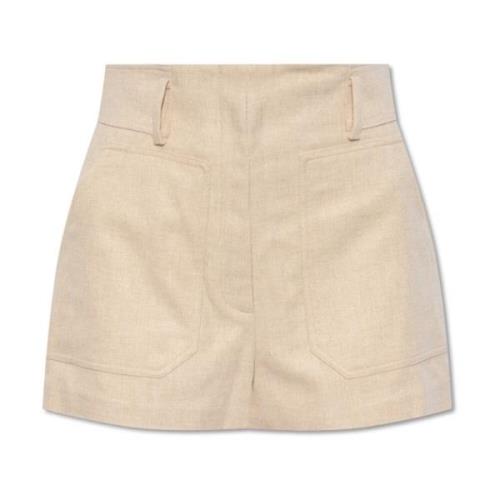 IRO ‘Alisson’ högmidjade shorts Beige, Dam