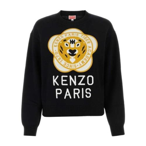 Kenzo Svart ullblandad tröja Black, Dam