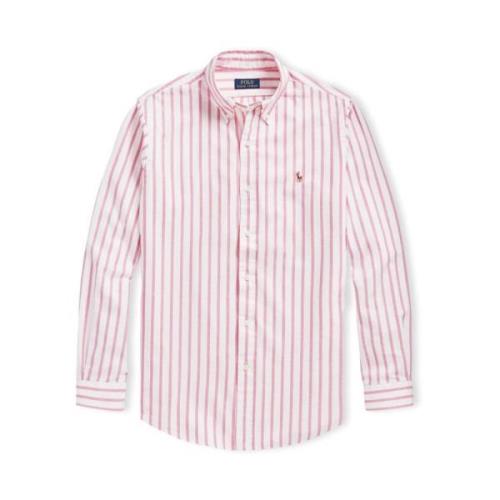 Ralph Lauren Custom Fit Randig Oxford Skjorta Pink, Herr