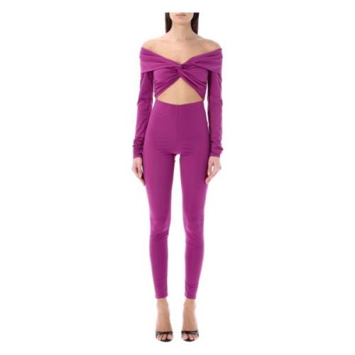 Andamane Elegant Off Shoulder Jumpsuit Purple, Dam