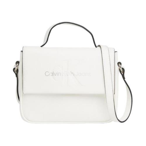 Calvin Klein Sculpted Boxy Flap Väska White, Dam