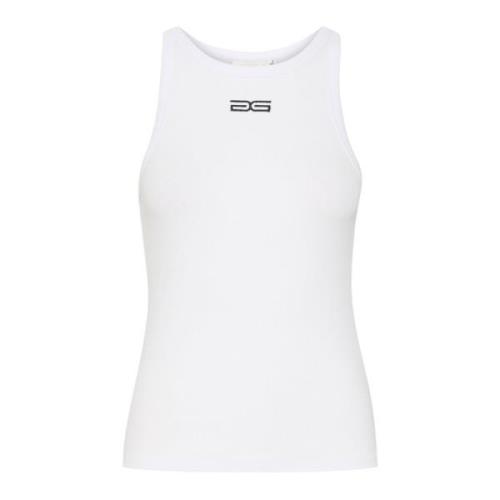 Gestuz Logo Ärmlös topp Bright White White, Dam