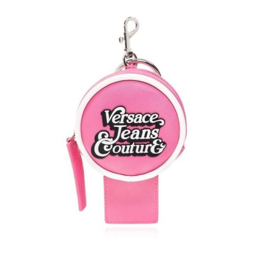 Versace Jeans Couture Rosa Logo Lettering Nyckelring Pink, Dam
