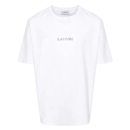 Lanvin Broderade Unisex T-shirts och Polos White, Herr