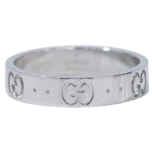 Gucci Vintage Pre-owned Vitt guld ringar Gray, Dam