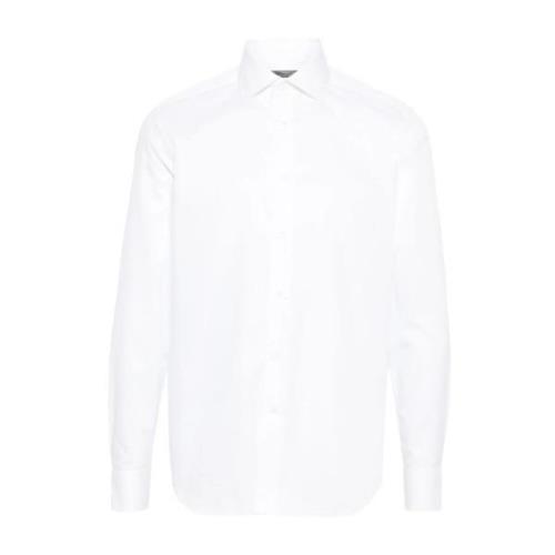 Corneliani Bomullstwill skjorta White, Herr