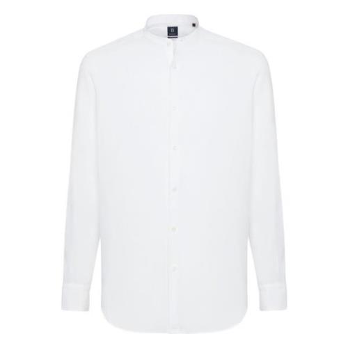 Boggi Milano Linneskjorta med Kor Krage, Regular Fit White, Herr