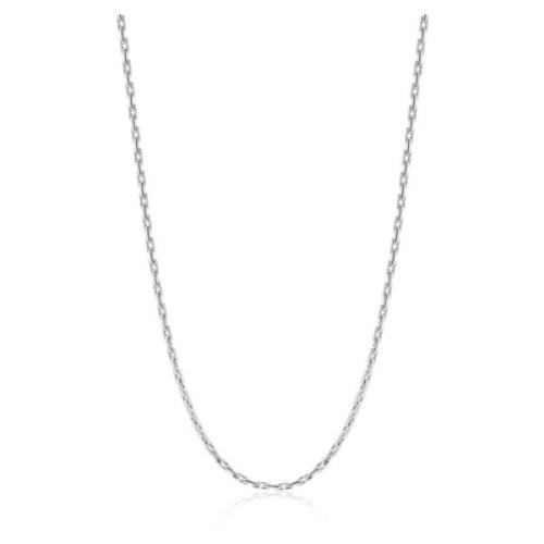 Nialaya Stainless Steel Paperclip Chain Necklace Gray, Herr