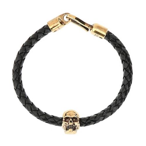 Alexander McQueen Höj din stil med svart läderarmband Black, Dam