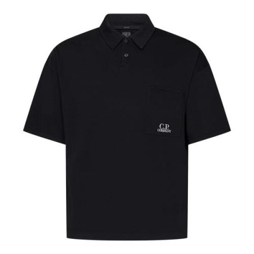 C.p. Company Svarta T-shirts och Polos med Kontrasterande Logobroderi ...
