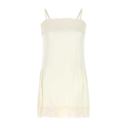 Maison Margiela Ivory Satin Mini Klänning White, Dam