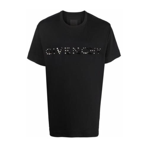 Givenchy Svart Bomull T-Shirt med Logodetalj Black, Herr
