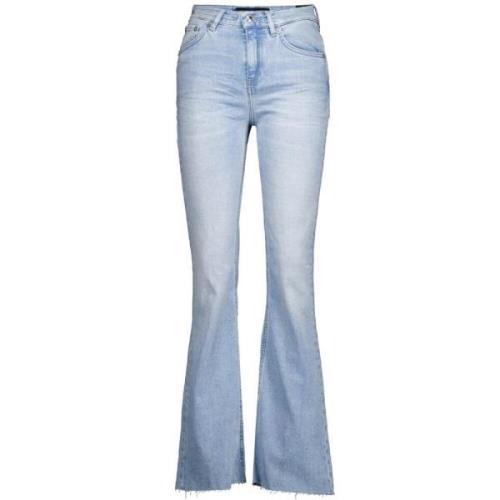 Drykorn Flared Jeans i Ljusblått Blue, Dam