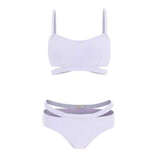 Agnona Chain Logo Bikini Set Purple, Dam