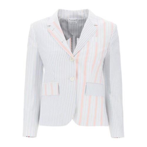 Thom Browne Randig Oxford Blazer Multicolor, Dam