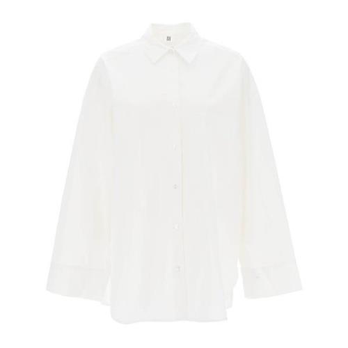 By Malene Birger Organisk Poplin Flared Kjol med Breda ärmar White, Da...