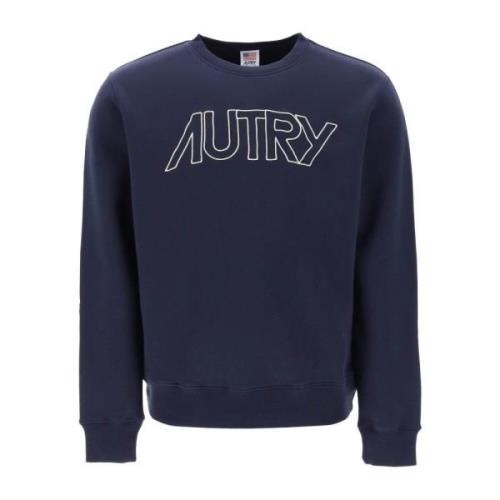 Autry Sweatshirt med broderad logotyp Blue, Herr