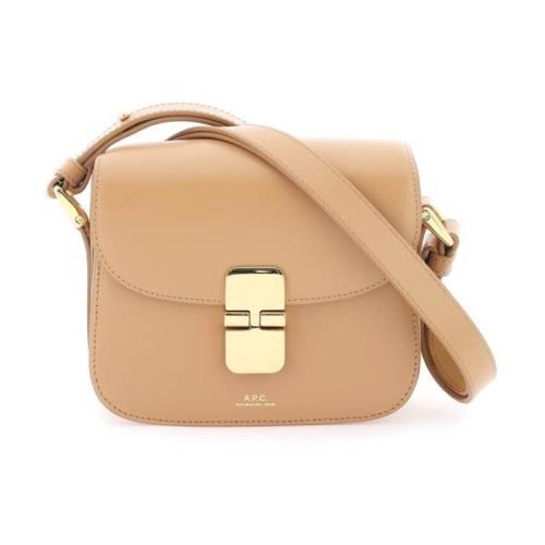 A.p.c. Mini Grace Läder Axelväska Beige, Dam