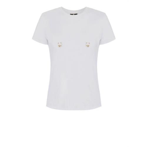 Elisabetta Franchi Dam T-shirt Set i Elfenben White, Dam