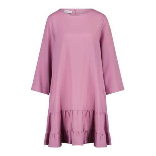 Rosso35 Lätt och flytande midi-klänning i ullblandning Pink, Dam