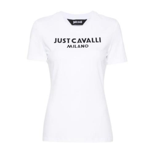 Just Cavalli Vit Logotyp T-shirt White, Dam