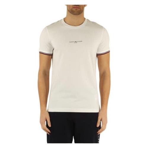 Tommy Hilfiger Slim Fit Bomull T-shirt med Logo White, Herr