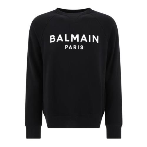 Balmain Paris Sweatshirt 100% Bomull Black, Herr