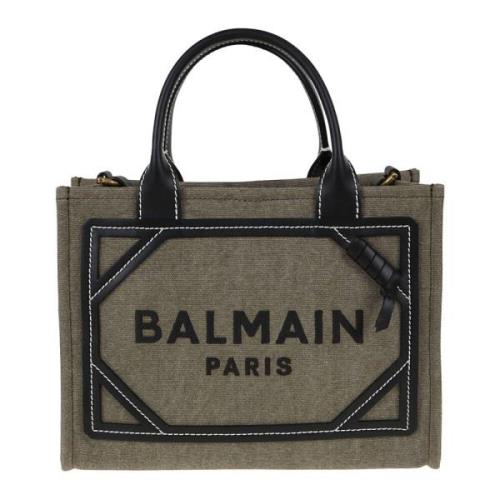 Balmain Canvas Shopper Väska Gray, Dam