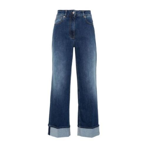 Peserico Högmidjade jeans med raka ben Blue, Dam