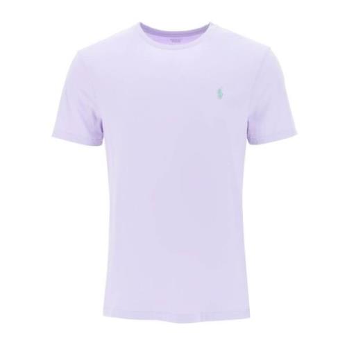 Ralph Lauren Logotyp Broderad Slim Fit T-shirt Purple, Herr