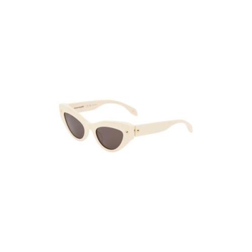 Alexander McQueen Spike Studs Cat-Eye Solglasögon White, Dam