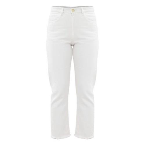 Kocca Rak jeans med fransade fållar White, Dam