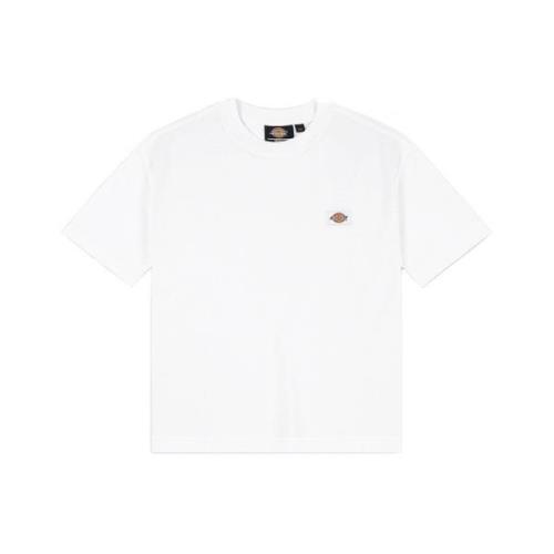 Dickies Vit T-shirt med logopatch för kvinnor White, Dam