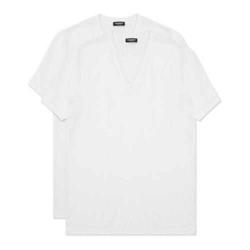 Dsquared2 Enfärgad 2 Pack Logo T-shirt White, Herr