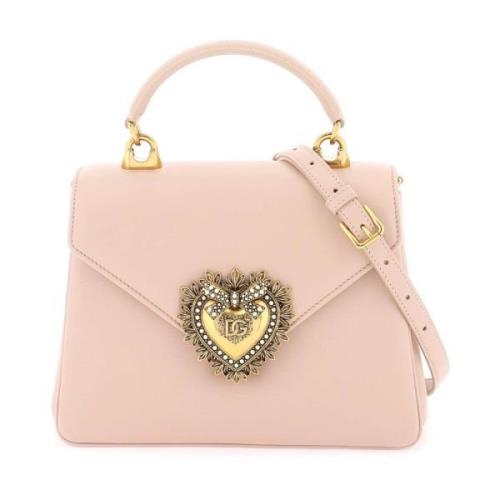 Dolce & Gabbana Devotion Handväska med Hjärtapplikation Pink, Dam