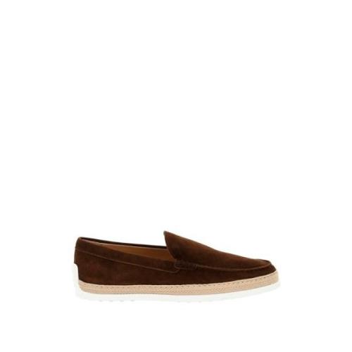 Tod's Mocka Slip-On med Rafia Insats Brown, Herr