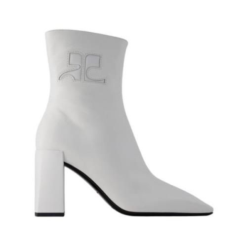 Courrèges Vita Läder Ankelboots White, Dam