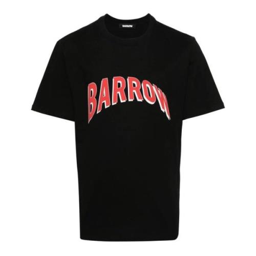 Barrow Svart bomull T-shirt med logotryck Black, Herr