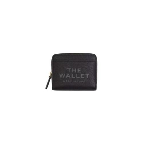 Marc Jacobs Kompakt plånbok med djärv branding Black, Dam