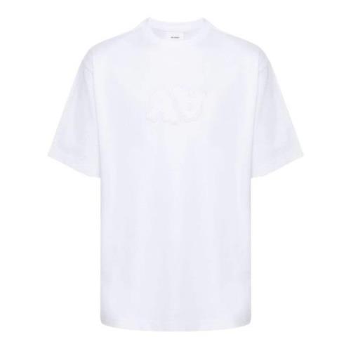 Axel Arigato Vit Bomull T-shirt med Framsidelogo White, Herr