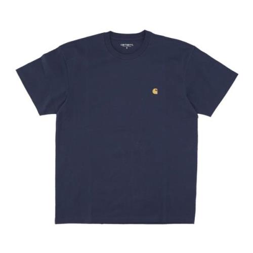 Carhartt Wip Man Chase T-Shirt - Blå/Guld Blue, Herr