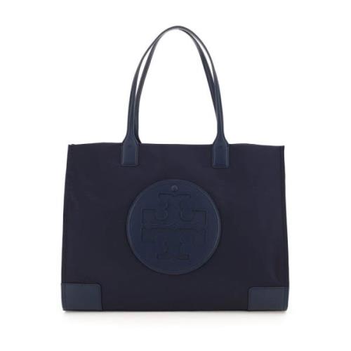 Tory Burch Ella Tote Bag med läderinlägg Blue, Dam